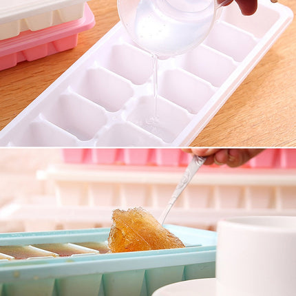 Candy Color Creative Ice Cream Ice Lattice Ice Cube Mold with Lid(Blue)-garmade.com