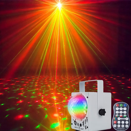 18W 60 Kinds of Pattern Crystal Magic Ball Laser Lights Household LED Colorful Starry Sky Projection Lights Voice-activated Stage Lights, Plug Type:US Plug(White)-garmade.com