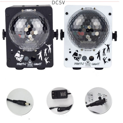 18W 60 Kinds of Pattern Crystal Magic Ball Laser Lights Household LED Colorful Starry Sky Projection Lights Voice-activated Stage Lights, Plug Type:US Plug(White)-garmade.com