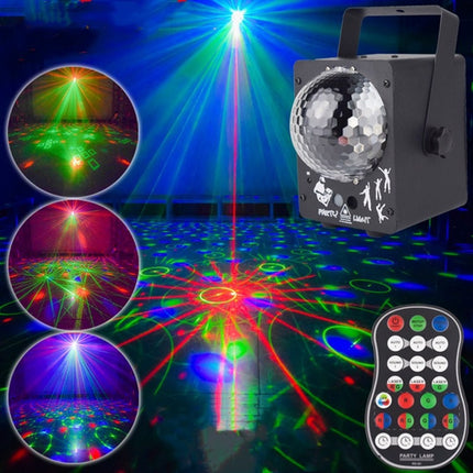 18W 60 Kinds of Pattern Crystal Magic Ball Laser Lights Household LED Colorful Starry Sky Projection Lights Voice-activated Stage Lights, Plug Type:US Plug(Black)-garmade.com