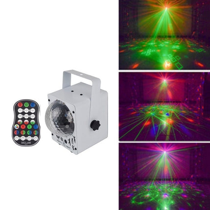 18W 60 Kinds of Pattern Crystal Magic Ball Laser Lights Household LED Colorful Starry Sky Projection Lights Voice-activated Stage Lights, Plug Type:UK Plug(White)-garmade.com