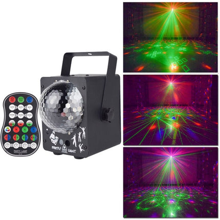 18W 60 Kinds of Pattern Crystal Magic Ball Laser Lights Household LED Colorful Starry Sky Projection Lights Voice-activated Stage Lights, Plug Type:EU Plug(Black)-garmade.com