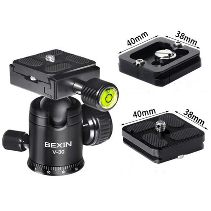 BEXIN 360 Degree Rotation Aluminum Alloy Tripod 30mm Ball Head with Quick Release Plate-garmade.com