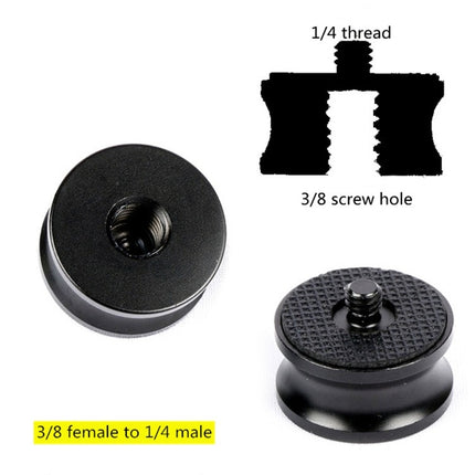 3 PCS 3/8 inch Female to 1/4 inch Male Screw Aluminum Alloy Adapter-garmade.com