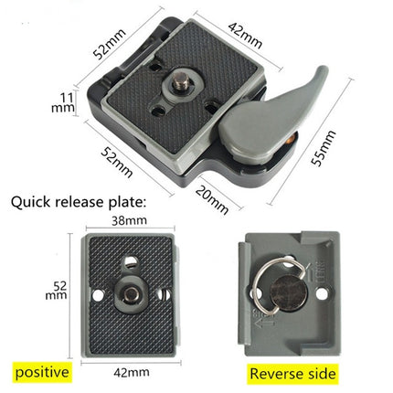 BEXIN Tripod Head Quick Release Plate Holder For Manfrotto 200PL-14(Grey)-garmade.com