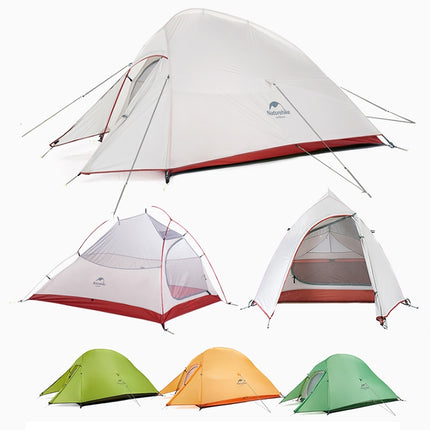 Naturehike NH15T002-T1 Ultralight Tent Outdoor Camping Rainproof Tent, Colour:20D Silicone Light Gray, Style:2 People-garmade.com