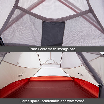 Naturehike NH15T002-T1 Ultralight Tent Outdoor Camping Rainproof Tent, Colour:20D Silicone Light Gray, Style:2 People-garmade.com