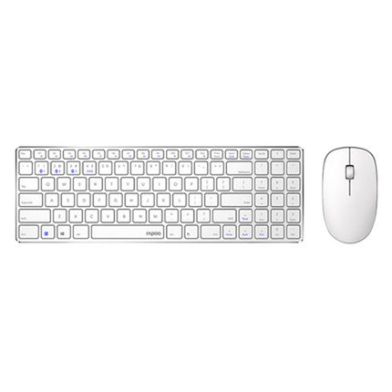 Rapoo 9300G 99 Keys Multi-modes 2.4G + Bluetooth Wireless Keyboard and Mouse Set(White)-garmade.com