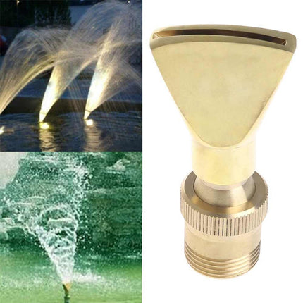 Water View Rockery Fountain All Copper Stainless Steel Adjustable Universal Fan-shaped Flat Nozzle, Size: 6 Point(Brass)-garmade.com