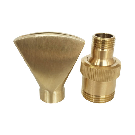 Water View Rockery Fountain All Copper Stainless Steel Adjustable Universal Fan-shaped Flat Nozzle, Size:1寸(Brass)-garmade.com