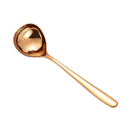 3 PCS Stainless Steel Sauce Spoon Creative Big Head Long Handle Spoon, Color:Rose Gold-garmade.com