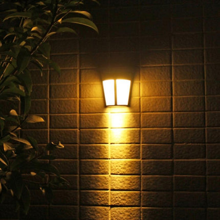 Outdoor IP65 Waterproof Energy Saving Solar Powered LED Wall Lamp Security Light(Warm Light)-garmade.com