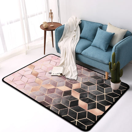 Geometric Pattern Bedroom Door Rug Decorative Mat, Size:45x75cm(Black Gold)-garmade.com