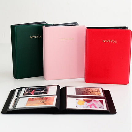 LOVEYOU Words Cover Standard Mini Photo Album Book, Specification:3 inch 64 Sheets(Pink)-garmade.com