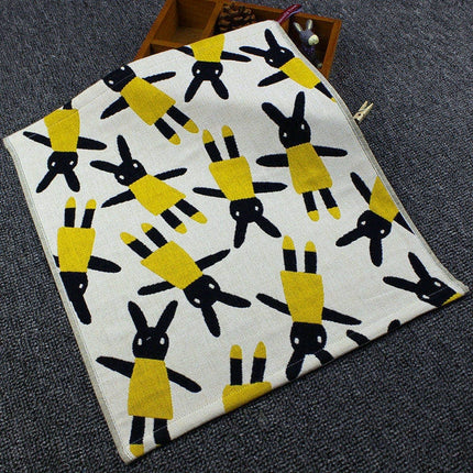 Cotton three-layer Gauze Square Cotton Towel Cartoon Hanging Towel(Yellow rabbit)-garmade.com