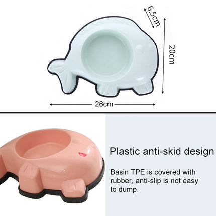 Pet Bowl Multicolor Cartoon Fish Mouth Type Dogs and Cats Durable Non-slip Anti-fall Food Utensils Pet Supplies(Pink)-garmade.com