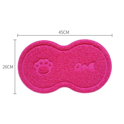 Lovely PVC Cat Litter Mat Eight-shaped Anti-skid Placemat Pet Supplies(Rose Red)-garmade.com