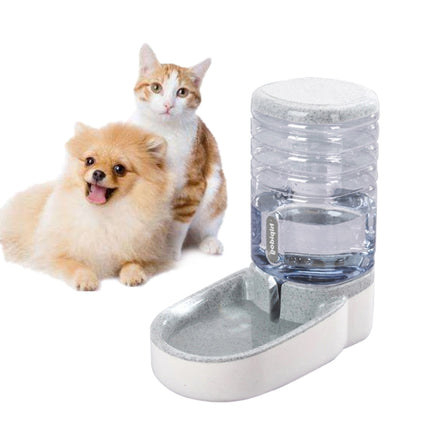 3.8L Grain Storage Bucket Cat Automatic Pet Feeder Water Dispenser, Style:Drinking Fountain(Gray)-garmade.com