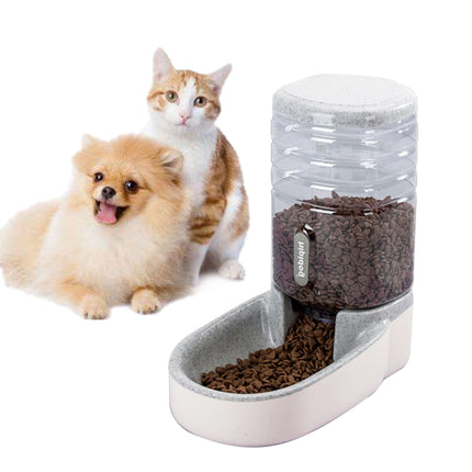 3.8L Grain Storage Bucket Cat Automatic Pet Feeder Water Dispenser, Style:Food Bowl(Gray)-garmade.com