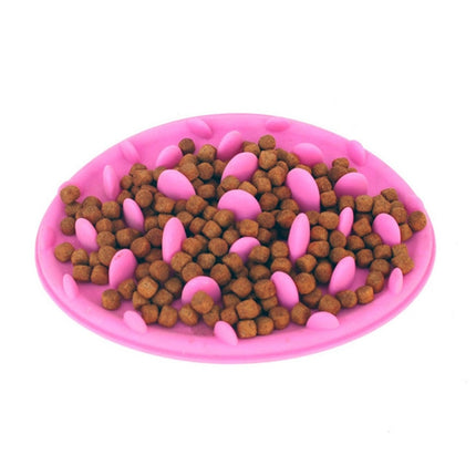 Pet Cat and Dog Jungle Silicone Anti-choke Food Bowl, Size:30.5x22.5cm(Pink)-garmade.com