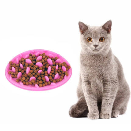 Pet Cat and Dog Jungle Silicone Anti-choke Food Bowl, Size:30.5x22.5cm(Pink)-garmade.com