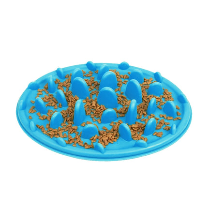 Pet Cat and Dog Jungle Silicone Anti-choke Food Bowl, Size:30.5x22.5cm(Blue)-garmade.com