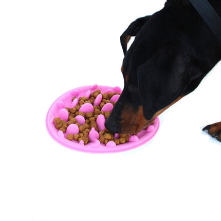 Pet Cat and Dog Jungle Silicone Anti-choke Food Bowl, Size:30.5x22.5cm(Blue)-garmade.com