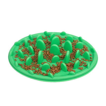 Pet Cat and Dog Jungle Silicone Anti-choke Food Bowl, Size:30.5x22.5cm(Green)-garmade.com