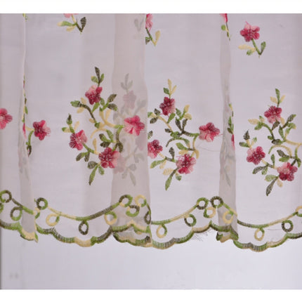 Simple Pastoral Embroidery Flower Window Bbalcony Flower Window Tulle Curtain, Size: 150cm x 65cm(Beige)-garmade.com