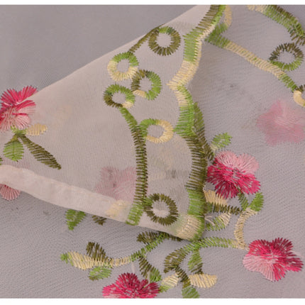 Simple Pastoral Embroidery Flower Window Bbalcony Flower Window Tulle Curtain, Size: 150cm x 65cm(Rose)-garmade.com