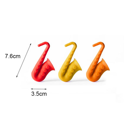 Horn Saxophone Silicone Pot Cover Raises Anti-overflow Device, Random Color Delivery-garmade.com