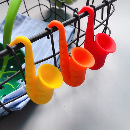 Horn Saxophone Silicone Pot Cover Raises Anti-overflow Device, Random Color Delivery-garmade.com