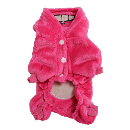 Pet Coral Fleece Costume Cute Chinchillas Dog Warm Coat, Size:XS(Pink)-garmade.com
