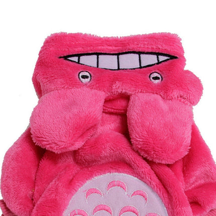 Pet Coral Fleece Costume Cute Chinchillas Dog Warm Coat, Size:S(Pink)-garmade.com