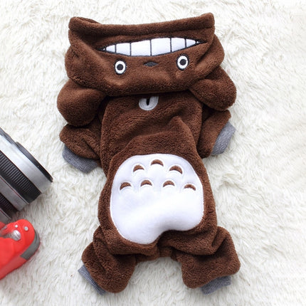 Pet Coral Fleece Costume Cute Chinchillas Dog Warm Coat, Size:L(Coffee)-garmade.com