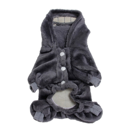 Pet Coral Fleece Costume Cute Chinchillas Dog Warm Coat, Size:L(Gray)-garmade.com