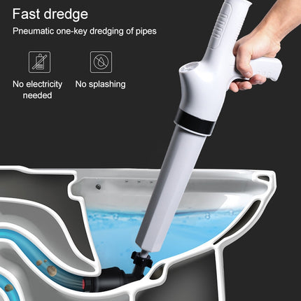 The Third Generation Toilet Flusher Integrated Inflatable Pipeline Dredge(White)-garmade.com