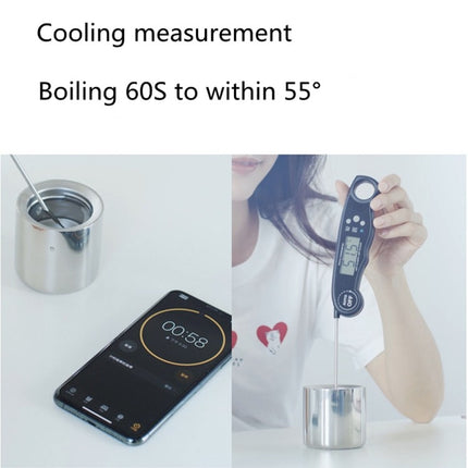 Creative Intelligent USB Rechargeable Cold Warm Cup Cool 55 Degrees Vacuum Flask With Handle 316 Stainless Steel Smart Water Cup, Capacity:340ml, Style:Black Aurora-garmade.com
