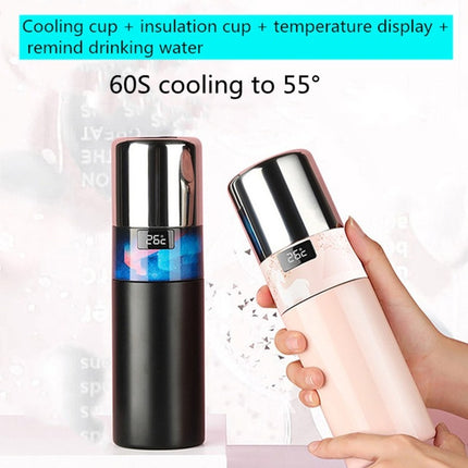 Creative Intelligent USB Rechargeable Cold Warm Cup Cool 55 Degrees Vacuum Flask With Handle 316 Stainless Steel Smart Water Cup, Capacity:340ml, Style:Aurora Gift Box-garmade.com