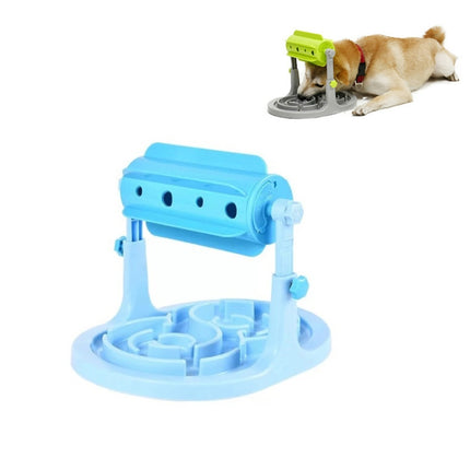 Pet Supplies Cats and Dogs Food Bowl Toy Drum Type Food Leaker Adjustable Food Utensils(Blue)-garmade.com