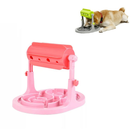 Pet Supplies Cats and Dogs Food Bowl Toy Drum Type Food Leaker Adjustable Food Utensils(Pink)-garmade.com