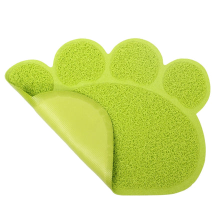 PVC Claw Shaped Cat Litter Mat Pet Placemat Anti-skid Floor Mat Pet Supplies(Yellow Green)-garmade.com