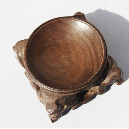 Crystal Ball Wenwan Wooden Base Ornaments, Specification:Black Elm 2×2.5cm-garmade.com