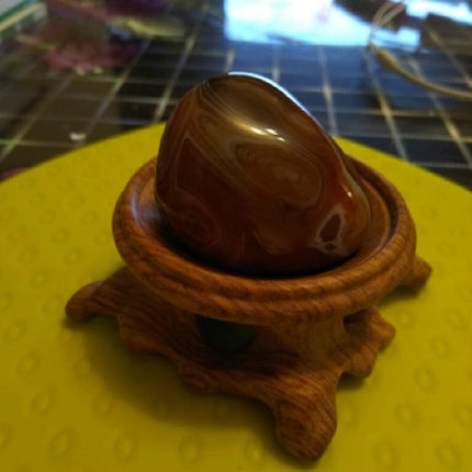 Crystal Ball Wenwan Wooden Base Ornaments, Specification:Asian Pear 2×2.5cm-garmade.com