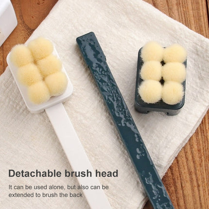 Rubbing Back Bath Brush Long Handle Soft Hair Bath Brush Detachable Face Wash Brush(White)-garmade.com