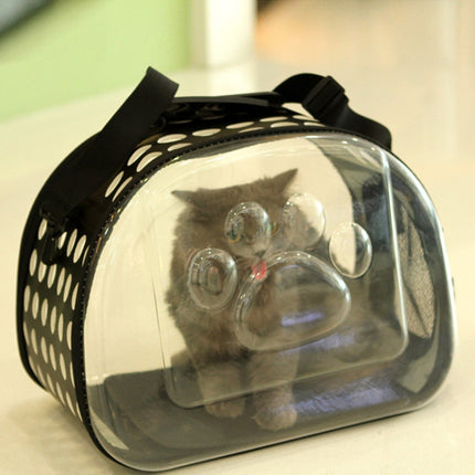 Outdoor Foldable Transparent Puppy Travel Breathable Carrying Bags Shoulder Bags, Size:S (Black)-garmade.com