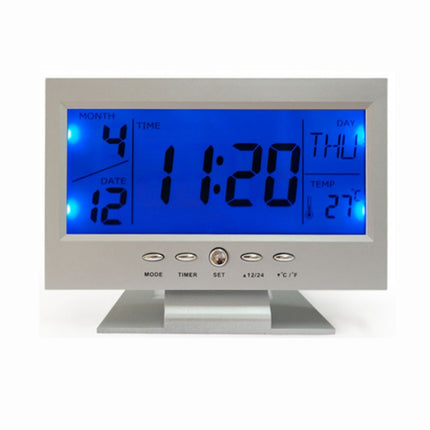 Large Screen Electronic Clock Smart Mute Luminous Clock with Thermometer-garmade.com