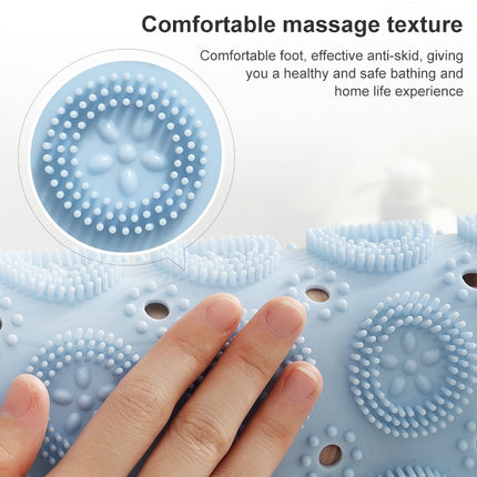 Bathroom Anti-slip Round Mat Suction Cup Massage Foot Pad(Blue)-garmade.com