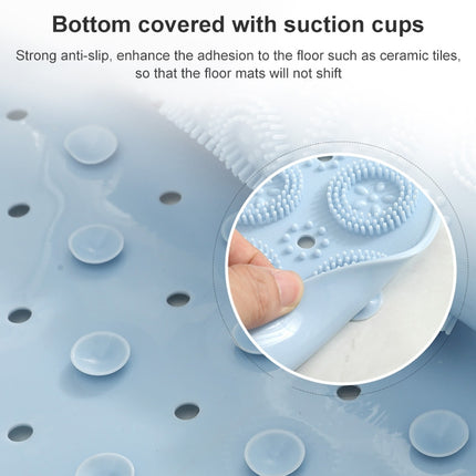 Bathroom Anti-slip Round Mat Suction Cup Massage Foot Pad(Blue)-garmade.com