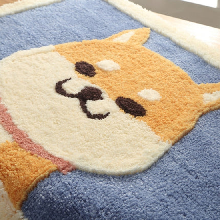 Cartoon Flocking Carpet Home Bathroom Non-slip Absorbent Pad, Size:45×65 cm(Akita)-garmade.com